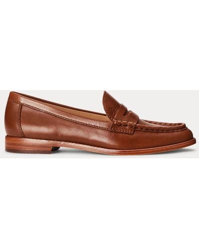 Lauren by Ralph Lauren Wynnie-loafer Van Gepolijst Leer - Bruin