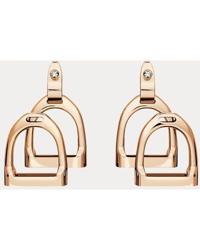 Ralph Lauren Rose Gold Double-Stirrup Earrings - Metallizzato