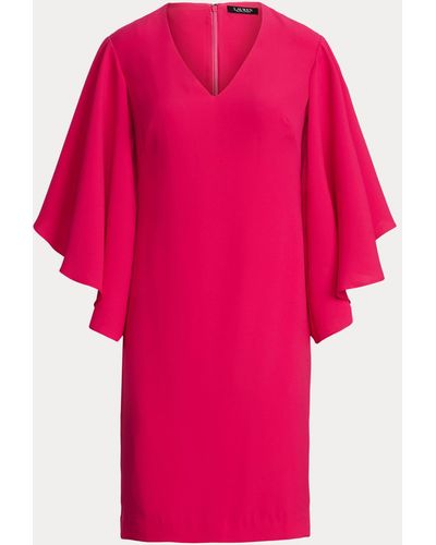 Ralph Lauren Ruffle-sleeve Cocktail Dress - Red