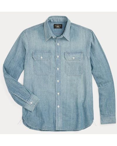 RRL Ralph Lauren - Camisa de trabajo de cambray - Azul
