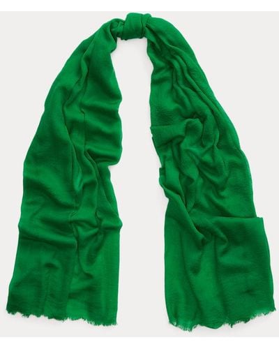 Polo Ralph Lauren Wollen Sjaal Met Franjes - Groen