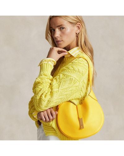 Ralph Lauren Polo Id Small Leather Shoulder Bag - Yellow
