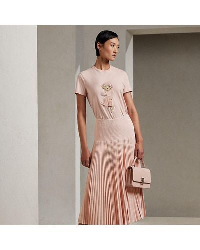 Ralph Lauren Collection Pleated A-line Jumper Skirt - Pink