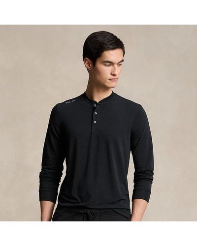 RLX Ralph Lauren Performance Jersey Henley Shirt - Black