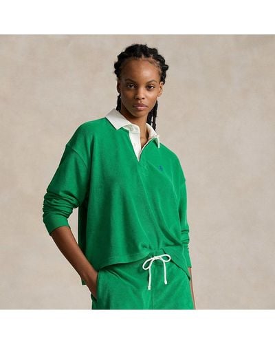 Polo Ralph Lauren Cropped Terry Rugby Shirt - Green