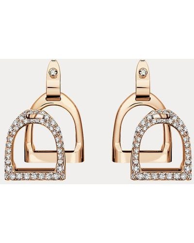 Ralph Lauren Pave Diamond Double-stirrup Earrings - Metallic