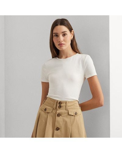 Lauren by Ralph Lauren Cotton-blend T-shirt In White - Size Xl