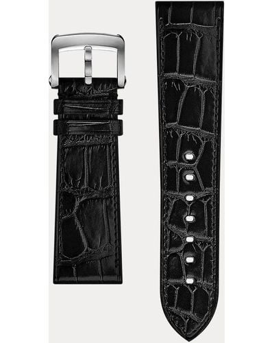 Ralph Lauren 23 x 20 Sporting-Armband, Alligatorleder - Schwarz
