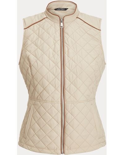 Ralph Lauren Crest-patch Quilted Gilet - Natural