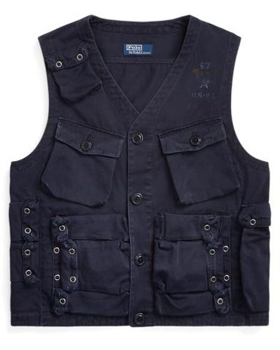 Polo Ralph Lauren Twill Graphic Utility Gilet - Blue