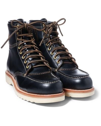 RRL Brunel Leather Work Boot - Black