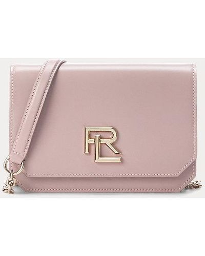 Ralph Lauren Collection Rl 888 Box Calfskin Mini Crossbody Chain - Pink