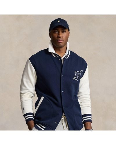 Ralph Lauren Big & Tall - Fleece Baseball Jacket - Blue