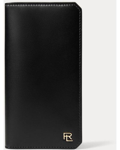 Ralph Lauren Collection Rl Box Calfskin Vertical Wallet - Black
