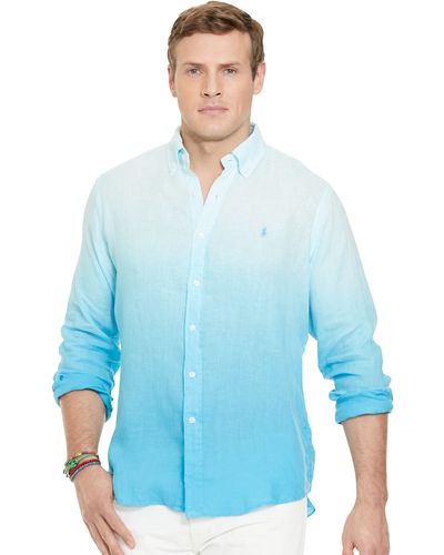 Ralph Lauren Ombré Linen Sport Shirt - Blue