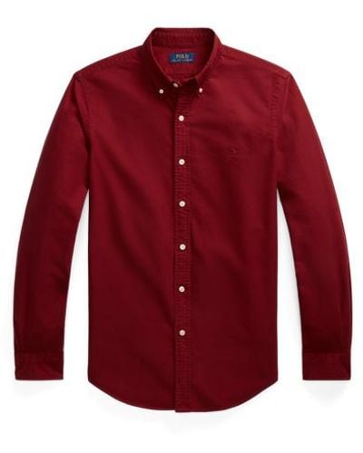 Polo Ralph Lauren Slim Fit Garment-dyed Oxford Shirt - Red