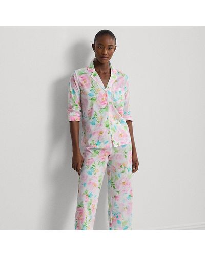 Lauren by Ralph Lauren Ralph Lauren Floral Cotton-blend Lawn Capri Sleep Set - Multicolor