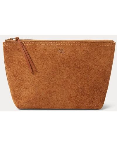 RRL Roughout Suede Pouch - Brown