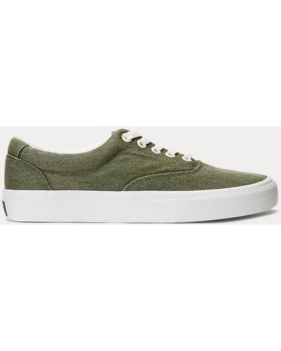 Polo Ralph Lauren Keaton Washed Canvas Trainer - Green