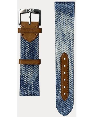 Polo Ralph Lauren Bracelet de montre en denim - Bleu
