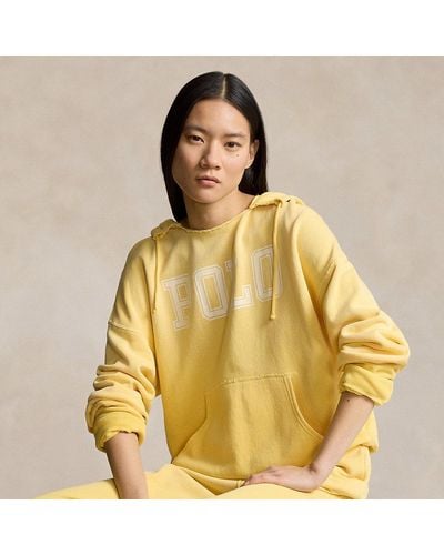 Polo Ralph Lauren Fleece-Kapuzenpullover mit Logo - Gelb