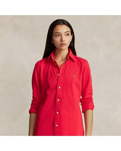 Polo Ralph Lauren Slim Fit Katoenen Oxford Overhemd - Rood