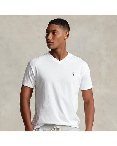 Ralph Lauren Classic Fit Jersey V-neck T-shirt - White