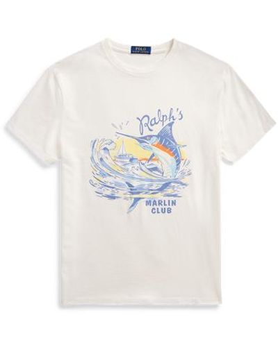 Polo Ralph Lauren Classic Fit Slub Jersey Graphic T-shirt - White