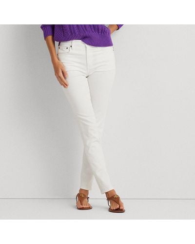 Lauren by Ralph Lauren Jeans Skinny Ankle Fit de tiro alto - Blanco