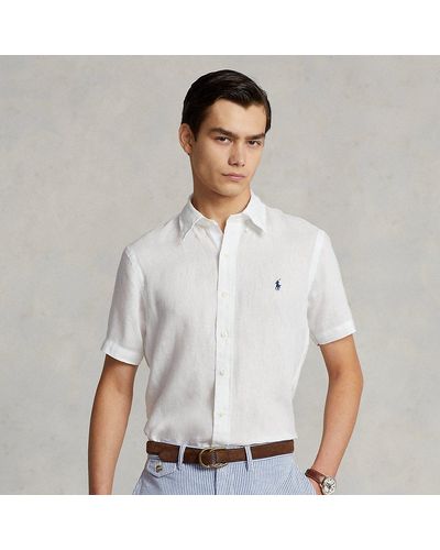 Ralph Lauren Classic Fit Linen Shirt - White