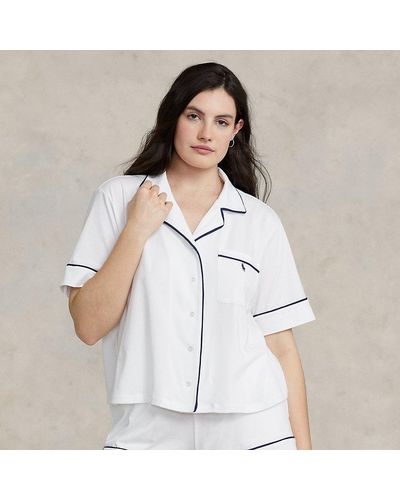 Ralph Lauren Short-sleeve Jersey Pajama Set - White
