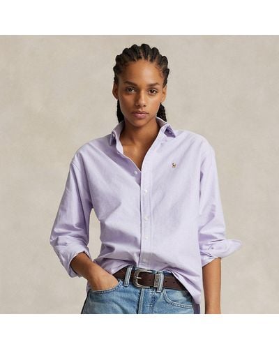 Ralph Lauren Relaxed Fit Cotton Oxford Shirt - Purple