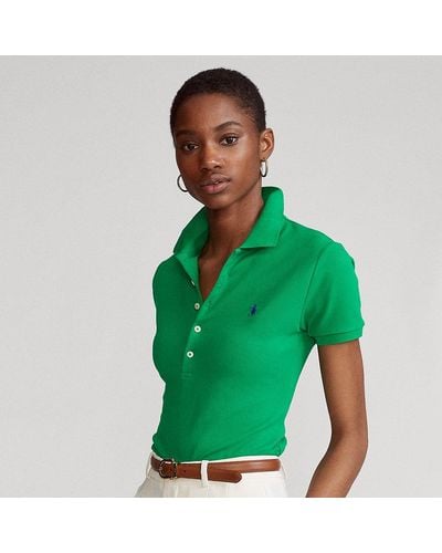 Polo Ralph Lauren Slim Fit Polo-shirt Met Stretch - Groen
