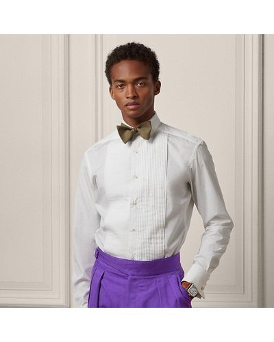 Ralph Lauren Purple Label French Cuff Tuxedo Shirt - White