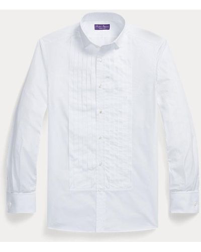 Ralph Lauren Purple Label Pleated-bib Poplin French Cuff Shirt - White