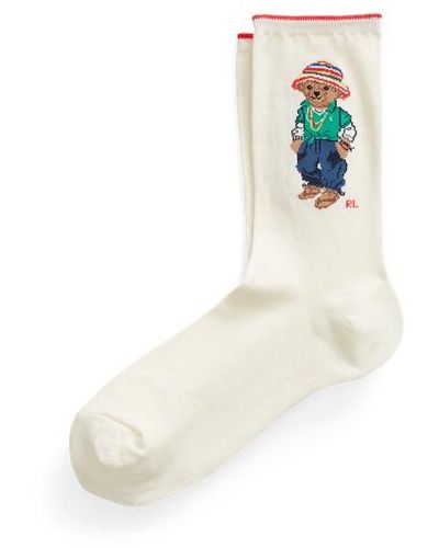 Polo Ralph Lauren Crew-Socken mit Polo Bear - Weiß