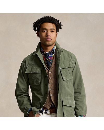 Polo Ralph Lauren Classic Fit Distressed Ripstop Shirt - Green