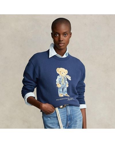 Polo Ralph Lauren Polo Bear Cotton-blend Sweatshirt - Blue