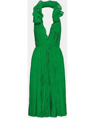 Ralph Lauren Collection Abito Tadeas a pieghe in raso - Verde
