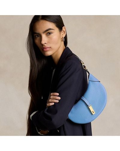 Ralph Lauren Polo Id Pebbled Mini Shoulder Bag - Blue