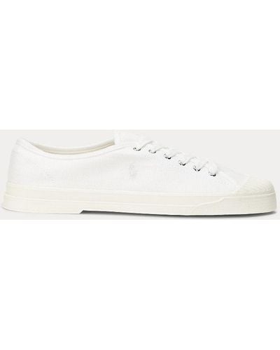 Polo Ralph Lauren Sneaker cap-toe Essence 100 in tela - Bianco