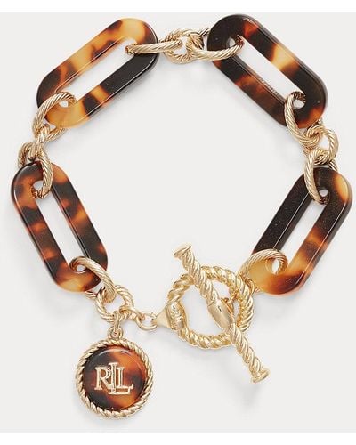 Ralph Lauren Lauren - Bracelet flexible à logo écaille tortue - Marron