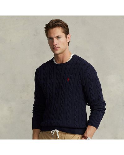 Ralph Lauren Cable-knit Cotton Sweater in Green for Men | Lyst