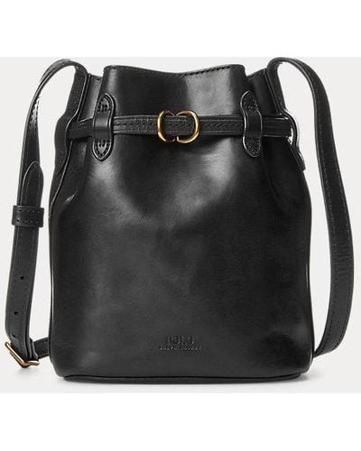 Polo Ralph Lauren Leather Small Bellport Bucket Bag - Black