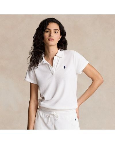 Polo Ralph Lauren Shrunken Fit Terry Polo Shirt - White