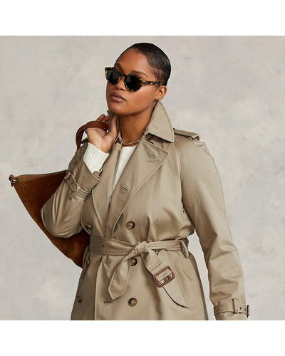 Ralph Lauren Twill Belted Trench Coat - Natural