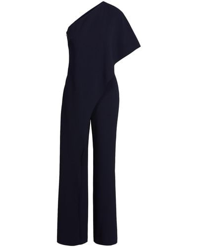 Ralph Lauren One-shoulder Cape Jumpsuit - Blue