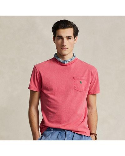 Ralph Lauren Classic Fit Cotton-linen Pocket T-shirt - Red