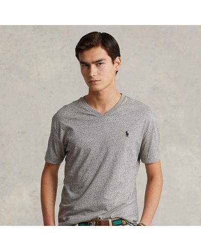 Ralph Lauren Classic Fit Jersey V-neck T-shirt - Gray