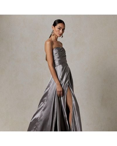 Ralph Lauren Collection Ralph Lauren Leanne Silk Charmeuse Evening Dress - Gray